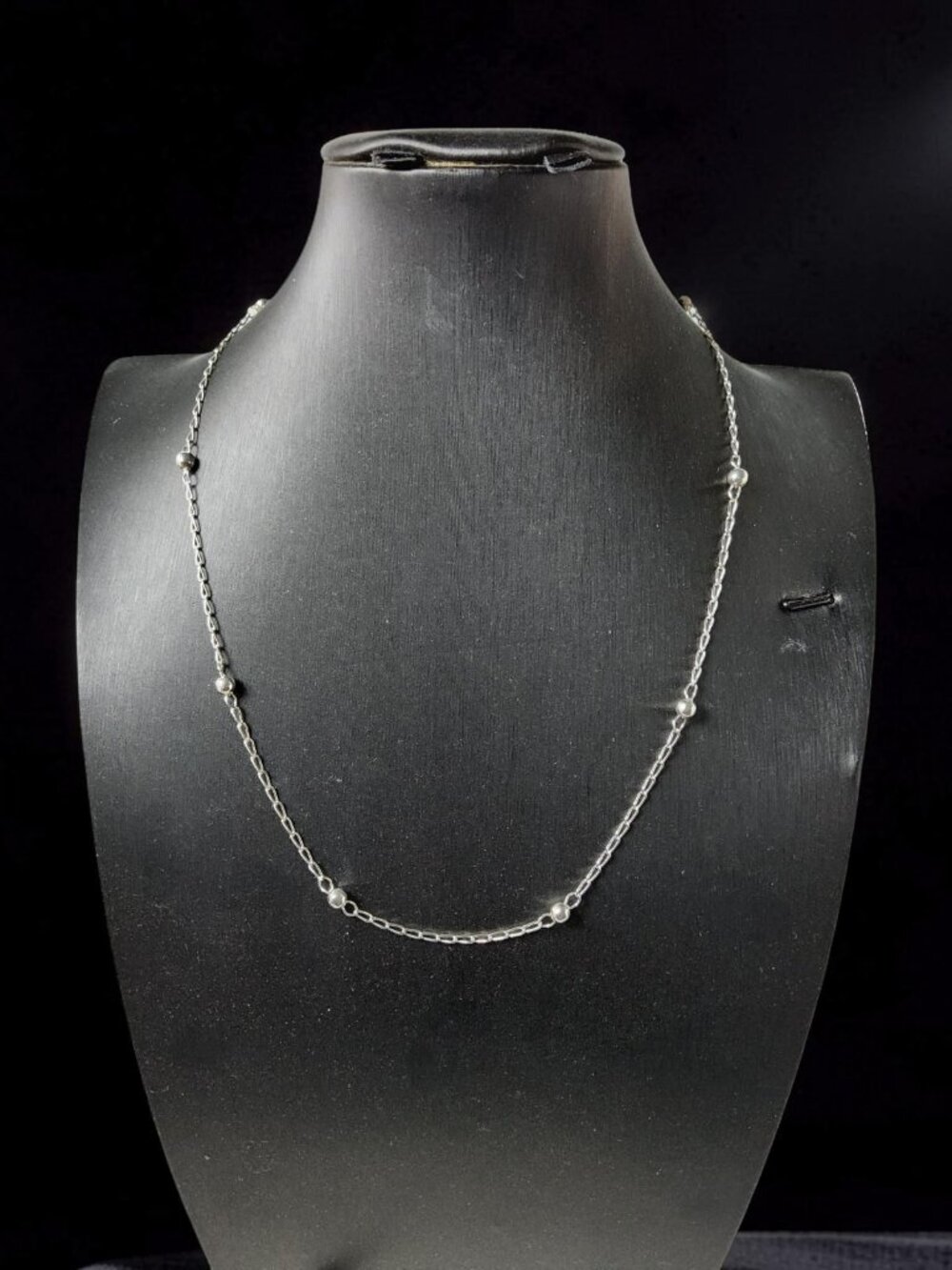 new silver sun .925 sterling silver beaded necklace